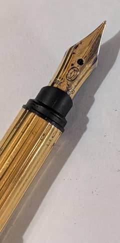 Cartier Fountain Gold and Selver Pen  Made in France 18k Gold Nib