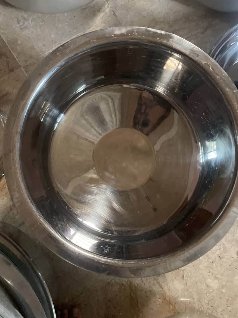 New unused pure stainless burtan shiny clean dakshay  and dhol etc 9