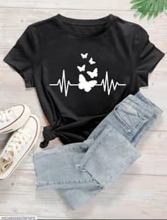 woman stitched printed t_shirt