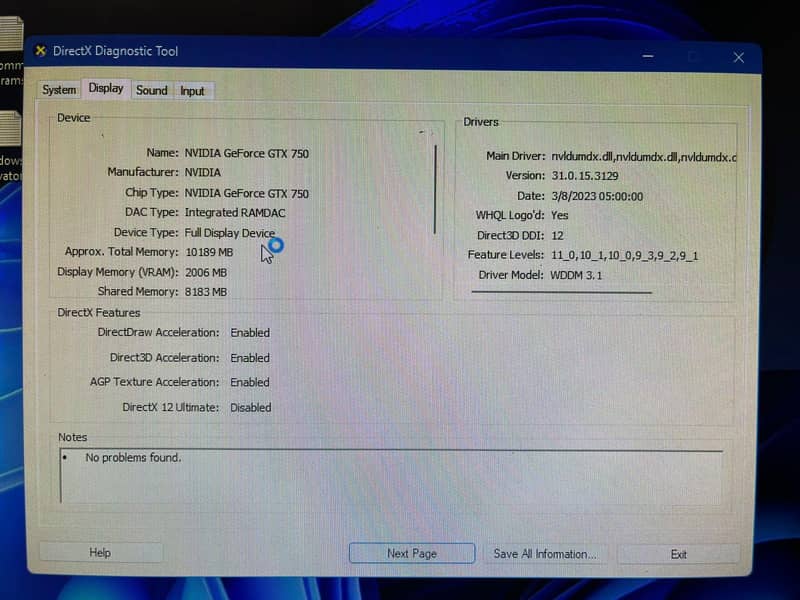 Nvidia GeForce GTX 750 DDR 5 5