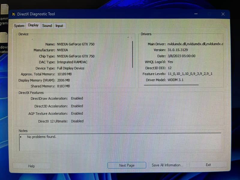 Nvidia GeForce GTX 750 DDR 5 6