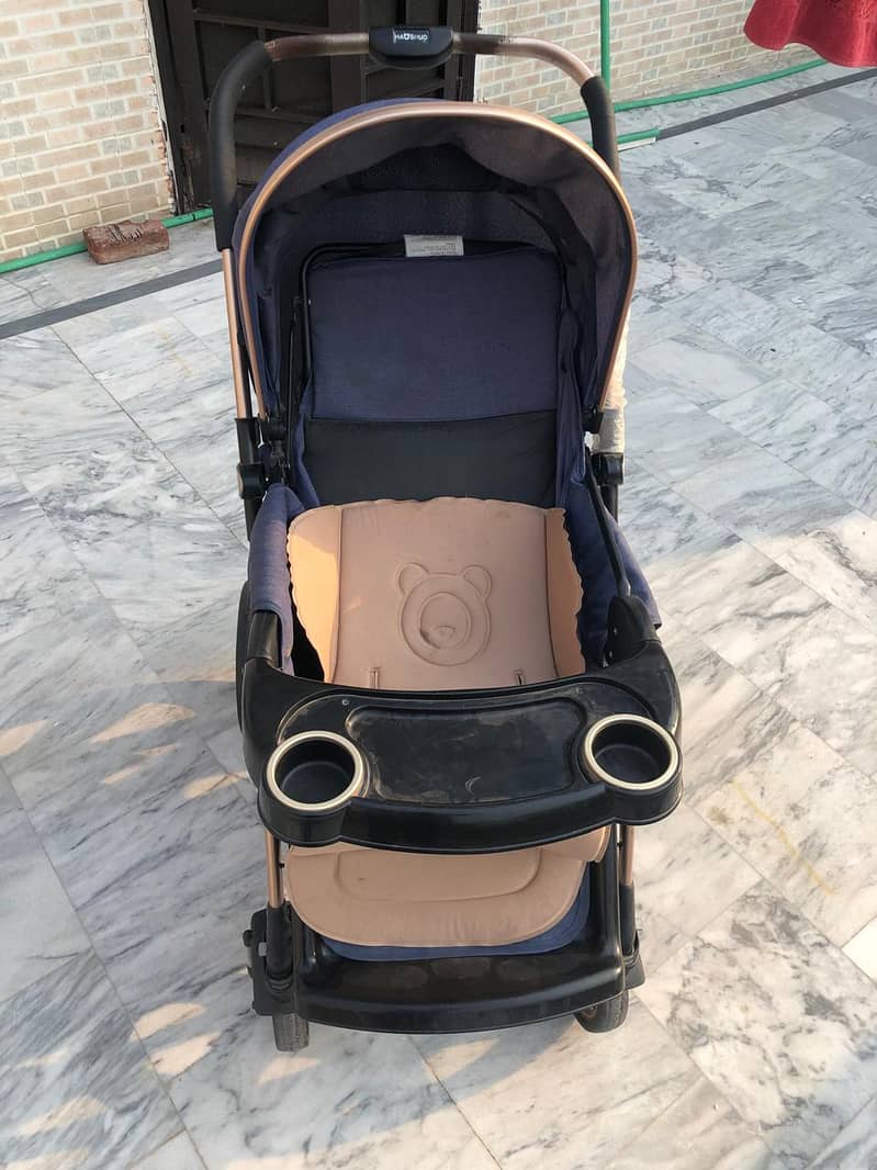 Baby Pram Large Size with moving handle 5