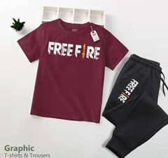 Boy's stylish painted Cotton jersey Shirt and Trouser Set 2 Pcs