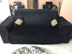 9 Seater Black Sofa