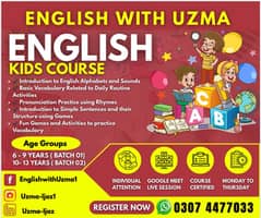 Spoken English Course for Kids Online by MissUzma, a friendly teacher