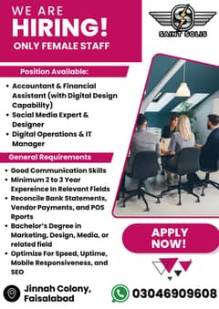 Accountant - Finance Assistant - Social media - It Manager - Jobs