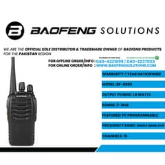 Walkie Talkie | Wireless Set Official Baofeng BF-888s Two Way Radio