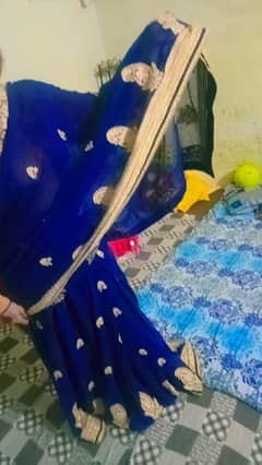 royal blue saree