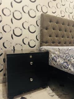 King Size Bed with Side Tables and Matress