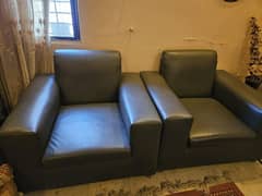 2 Black/Brown sofa seats