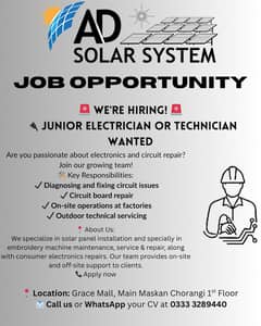 Junior Electrician OR Technician Wanted