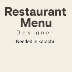 Restaurant menu Designer/ recepe creator (continental)