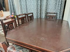Dining table and six chairs