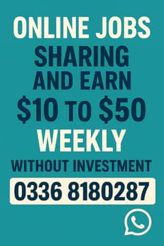Online job without investment only!!Contact no 0336 8180287