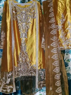 Gown style with trouser and dupatta, medium size.