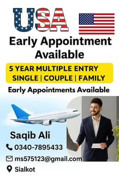 USA visit visa and Early appointment available