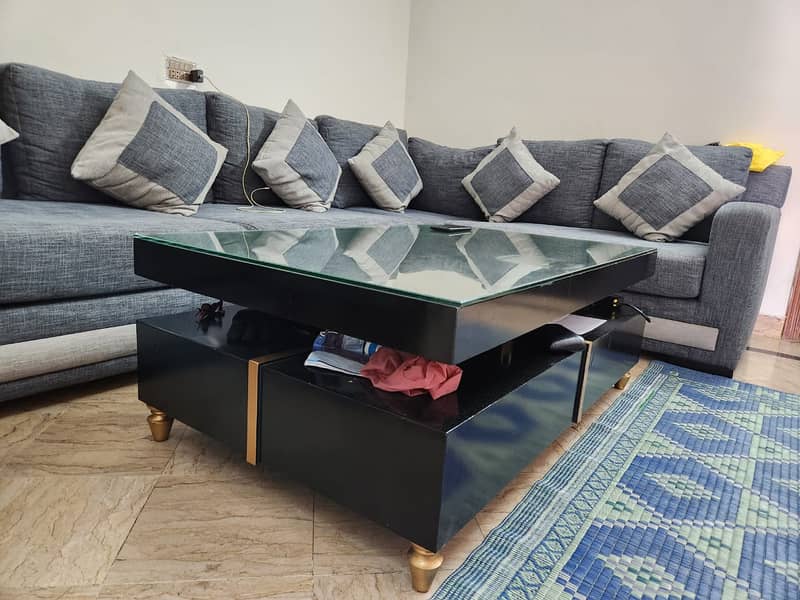 Slightly Used Sofa in New Condition Along with Table 0