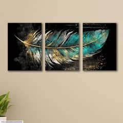 3‑Piece Leaf Wall Art Frames – Ready to Hang – COD - Watsapp