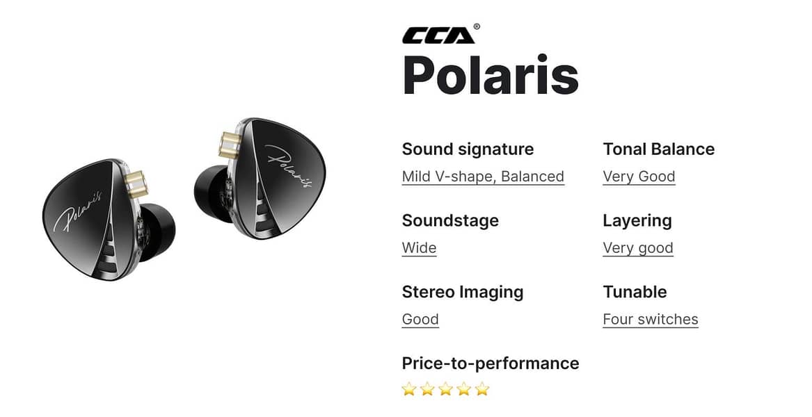 New box CCA Polaris IEMs balance sound with in build tunable switches 2
