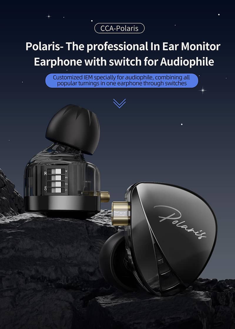 New box CCA Polaris IEMs balance sound with in build tunable switches 3