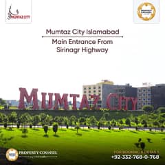 Prime Location Plot for Sale in Mumtaz City - 50*90 Chanab Block - Best Investment Opportunity Near Islamabad Airport
