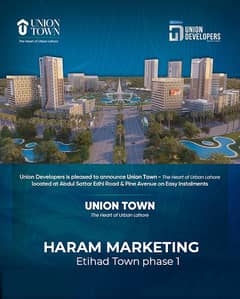 3 Marla Residential Plot For Sale on Installment In Main Boulevard Union Town, Near Etihad Town Raiwind Road Lahore.
