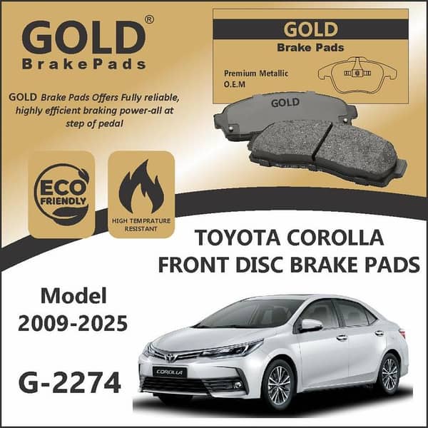 Toyota Corolla Front Disc Brake Pads G-2274