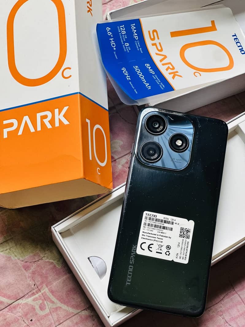 Tecno spark 10C  pta approved 1 month use mob 3