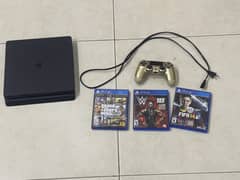 PS4 SLIM 1TB WITH CONTROLLER & 3 GAMES