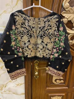 Akbar Aslam Lehnga Choli Black and Red