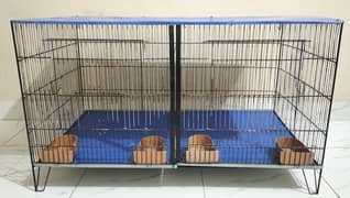Used 3 feet double portion birds cage for sale!