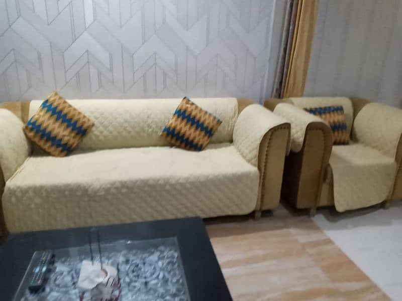 Triple, Double & Single Sofa with curtains 1