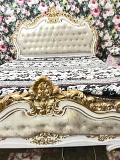 chinyoti victorian pure wooden bed dresing 2 side table