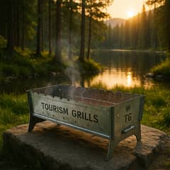 Portable Folding Galvanized Steel BBQ Grill
