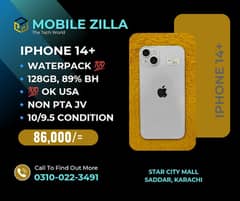 APPLE IPHONE 14 PLUS NON PTA 89% BH WATERPACK