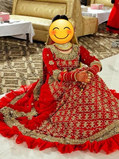 Bridal full embroided lehanga