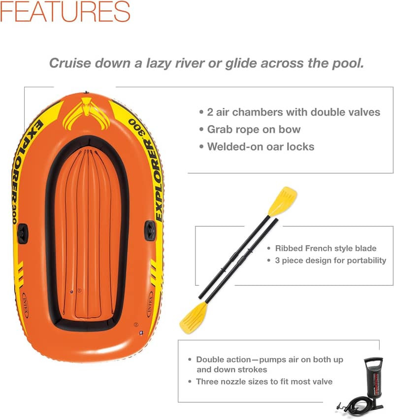 INTEX Explorer  300 Inflatable Boat 2