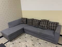 L-Shaped Sofa – Spacious & Comfortable (Needs Minor Repair)