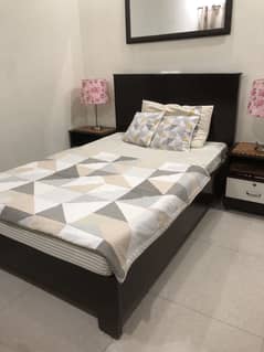 Wooden Single bed with mattress for sale