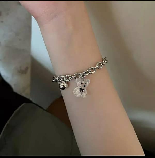 Adjustable Teddy Bear Bracelet by The Jewels Gallery for Women and Girls