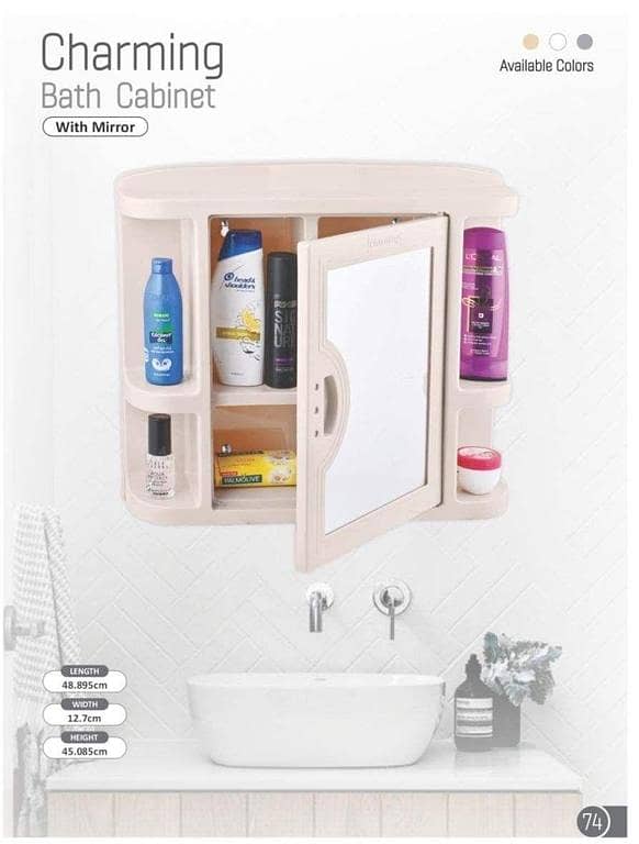 Washroom Cabinet with Mirror - Covered Design