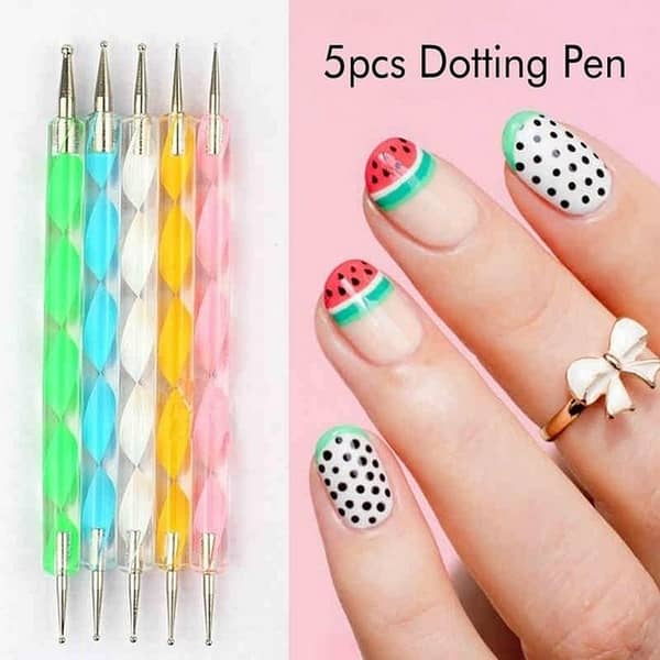 5-Piece 2-Way Dotting Tool Set for Nail Art