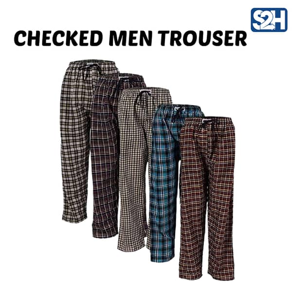 Pack of 1 - Fleece Checkered Pajama for Men and Boys