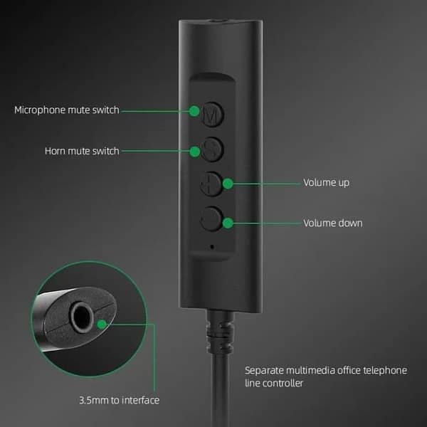 Salar H58 Wired Headset with Noise Cancelling Microphone for PC, Laptop, and Mac – Black