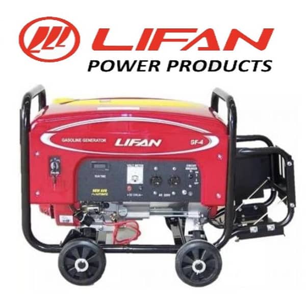 LIFAN LF3500GF-4 Generator 2.7 kW / 3.5 kVA - Self Starting Petrol and Gas with Battery, Frame, and Wheels Kit