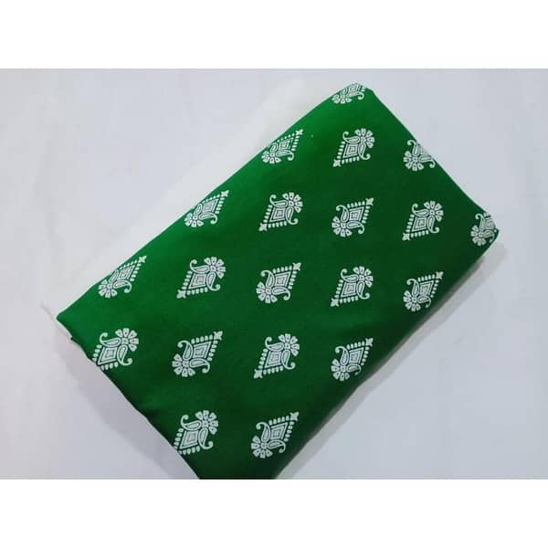 Ghazi Linen Collection Unstitched 1 Piece Green Shirt with White Print - GTS 4456