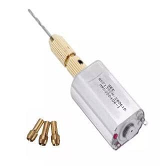 Shopikbuzz Mini 12V Electric Drill with Drill Chuck and 3 Brass Collectors
