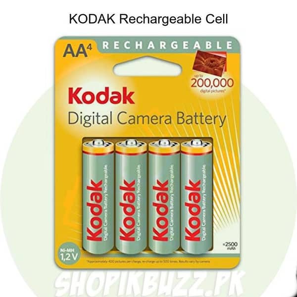 Kodak 1.2V 2500mAh Ni-MH AA Rechargeable Battery - Pack of 4 | Shopikbuzz