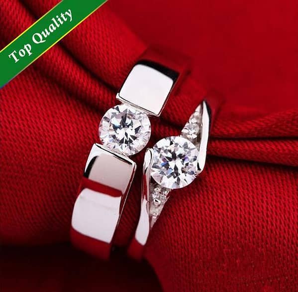 World Wide Stimulated Diamond Couple Rings Set for Men and Women