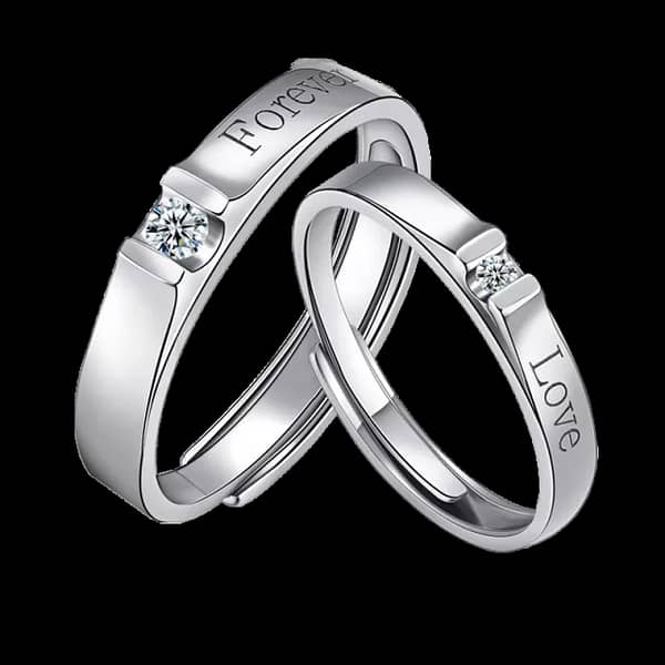 Royal Bond Adjustable Couple Rings Set - Forever Love